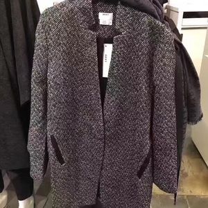 DKNY women black comb coat jacket